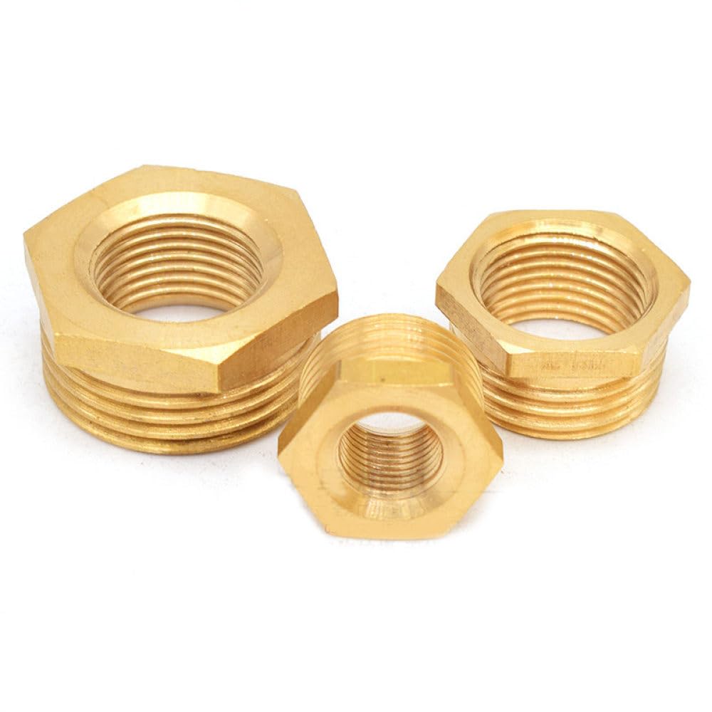 Adaptador de latón Reductor Casquillo Hexagonal Conector Macho a Hembra Agua 1/8 quot; 1/4" 3/8" 1/2" 3/4" 1", F03 a M06