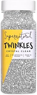Supernatural Twinkles White Sanding Sugar Sprinkles, Crystal Clear, Non-GMO, Vegan, 3oz, Made in USA