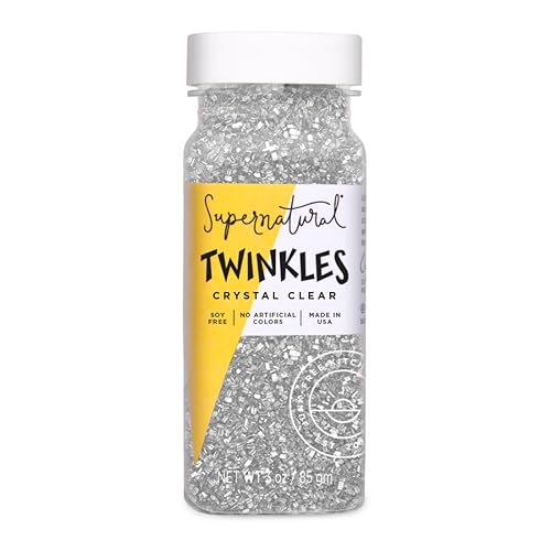 Supernatural Twinkles - Gránulos decorativos para decoración de azúcar, transparente, sin OMG, vegano, 3 onzas, fabricado en Estados Unidos