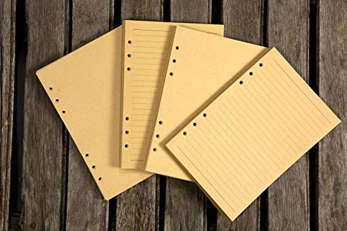 Refill kraft Paper 6 Hole Refill For leather journal planner / A5 A6 planner inserts 80 sheets (160 pages)-PAX6KI3