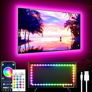 GIPOYENT LED-Leuchten für TV, 7M LED TV-Hintergrundbeleuchtung, für 65-85 Zoll TV, Musik Sync LED TV-Licht mit Bluetooth-Funktion - RGB-Farbwechsel-Lichtstreifen für Heimkino
