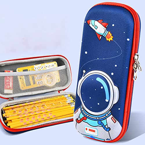 SHULLIN 3D Design Pencil Case, Large Capacity, Space Astronaut, Double Zip, Multicoloured, 0.5 m, 230 mm x 10 mm x 40 mm - Image 2