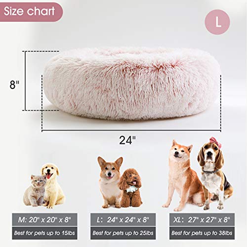 Calming Dog Bed & Cat Bed, Anti-Anxiety Donut Dog Cuddler Bed, Warming Cozy Soft Dog Round Bed, Fluffy Faux Fur Plush… - Image 5