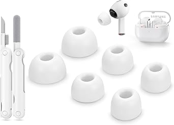 for Samsung Galaxy Buds3 Pro/Galaxy Buds4 Pro Replacement Ear Tips with Cleaner Pen,Silicone Ear Tips 3 Size S/M/L-White