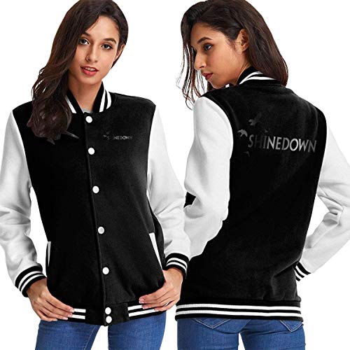 Mujer Chaquetas, Ropa Deportiva,Abrigos, Shinedown Women's Varsity Baseball Hoodie Jacket Outerwear Coat