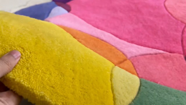 Tapete irregular redondo colorido 4ft para dormitorio miniatura 7
