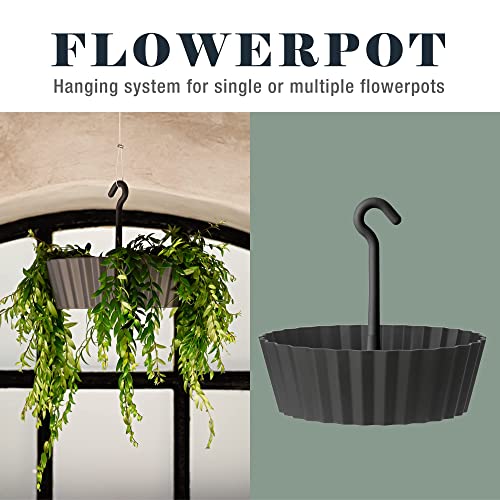 Tree Nest Hanging Planter 10 Inch Outdoor Hanging Flower Pot Holder For Plants Indoor Plant Basket Recyclable Plastic Hanger With Hook And Drain Hole Lace Black(No Flower) #TOP6
