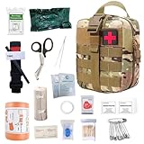 46 Pcs Botiquin Tactico, Botiquines de Primeros Auxilios Médicos Militares, Kit Portátil de Emergencia, Bolsa Médica...