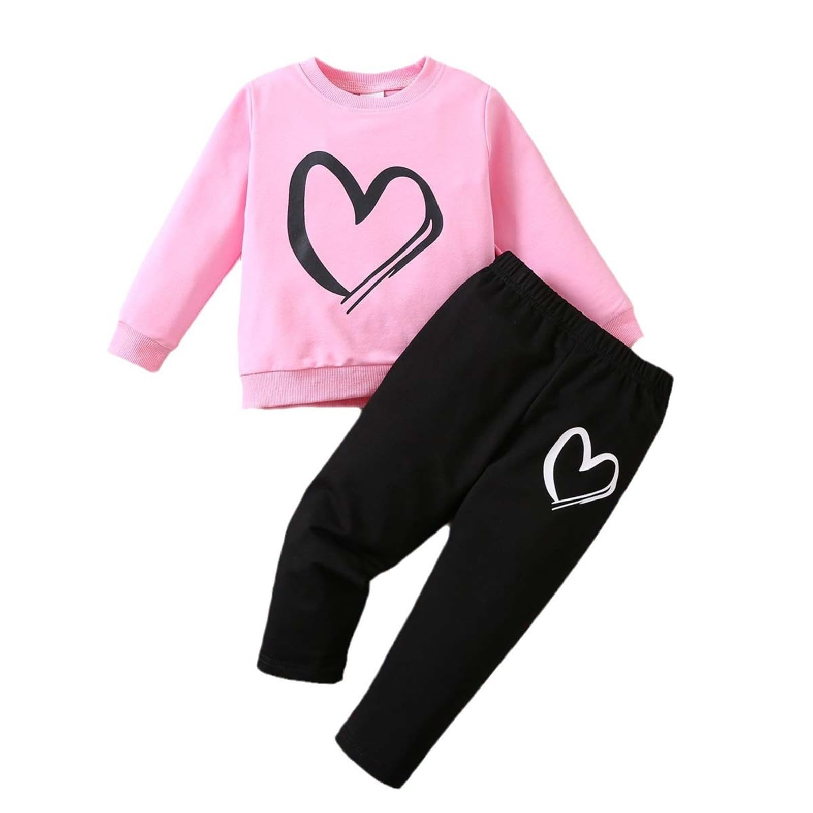 Pantaloni da jogging per bambine, tuta sportiva con felpa | Set di abbigliamento a maniche lunghe, tuta da jogging in due pezzi, tuta sportiva