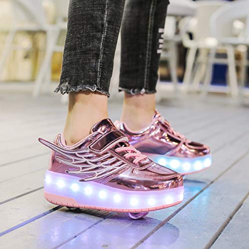 Image of Nsasy Roller Shoes Kids Roller Skates Shoes Girls Boys Wheels Shoes Become Sport Sneaker with Led for Children Gift