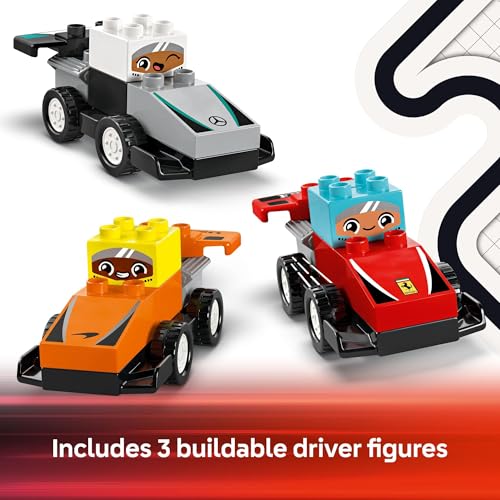 LEGO DUPLO Town F1 Team Race Cars & Drivers Building Blocks Playset - Toddler Toy Cars for Pretend Play, Boys and Girls, Ages 2+ - Learning and Educational Gift for Preschool - 10445 by LEGO - Image 6