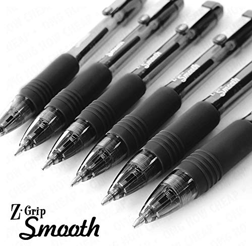 Zebra Z-Grip Smooth - Retractable Ballpoint Pen - Pack of 6 - Black