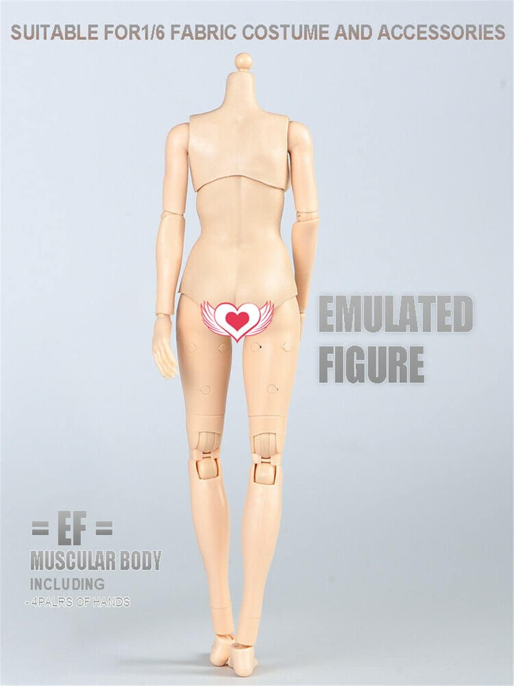 1/6 Scale Female Body, 12inch Female Pale Skin Huge Bust Flexible Action Figure Body Doll Collection