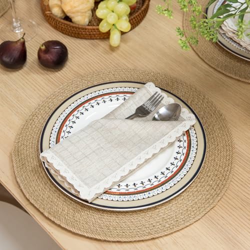 Servilletas de Tela Beige 18x18 Pulgadas Pack x4 miniatura 4