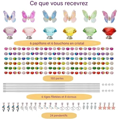 Kit de piquets de jardin perlés pour décoration extérieure et potager - 6