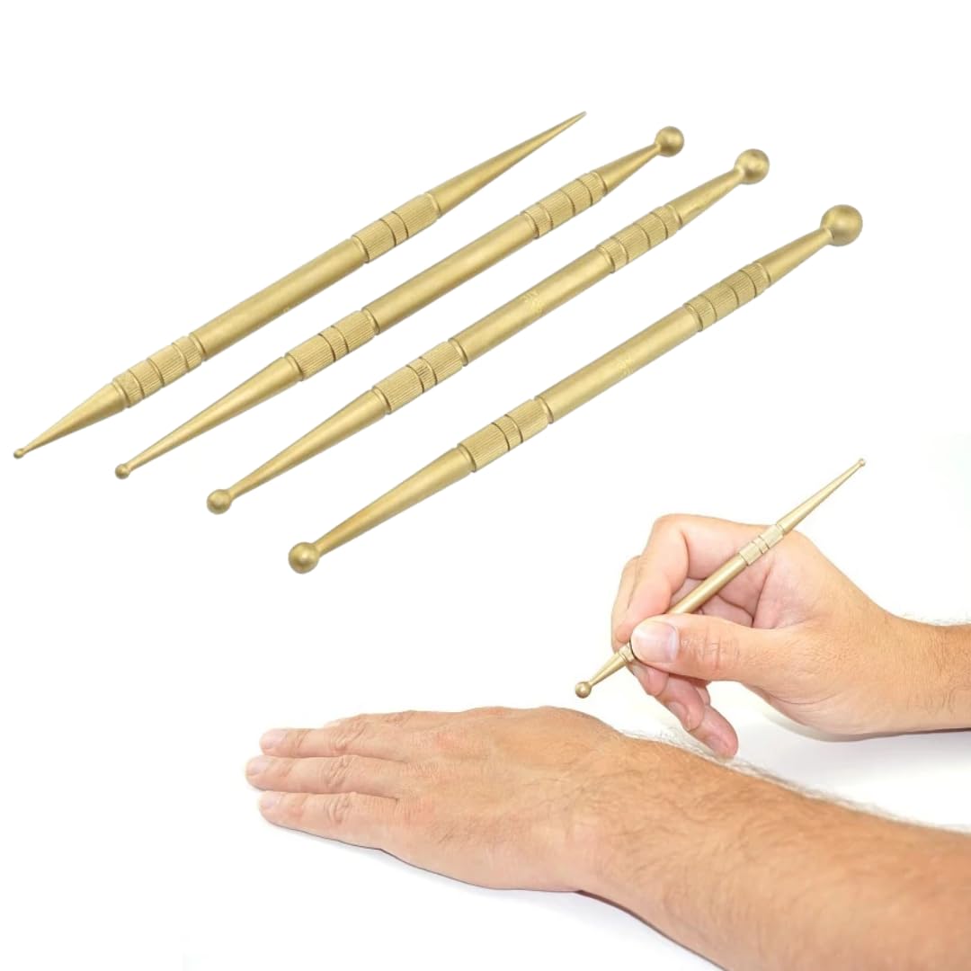 Massagestäbchen aus Messing 4er Komplettset Massage