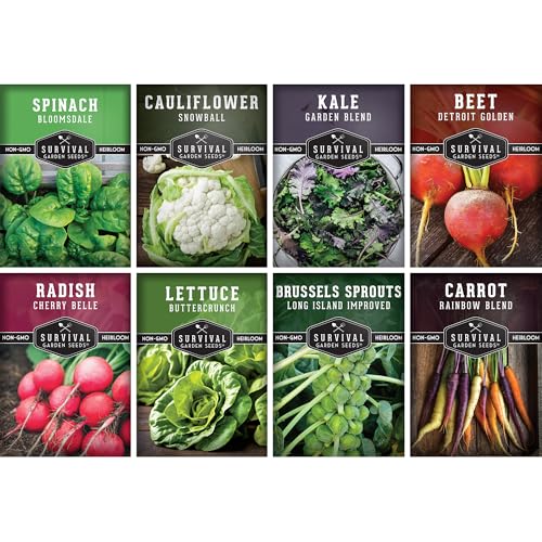 Fall & Winter Vegetable Seed Collection – 8 Packs of Non-GMO Heir...