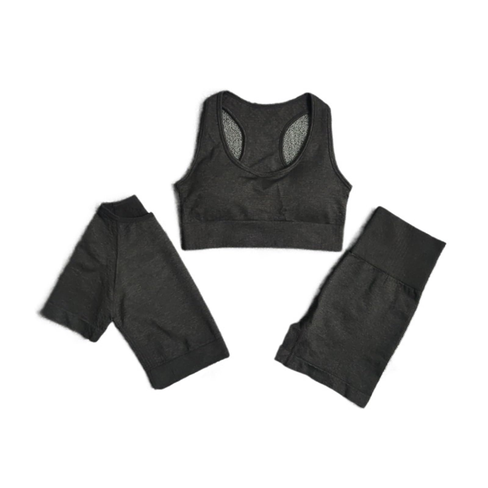 Conjunto de Yoga sin Costuras for Mujer, Ropa Deportiva Entrenamiento, Gimnasio, Top Corto Manga Larga, Mallas Cintura Alta, Trajes Deportivos, 2/3/5 Uds