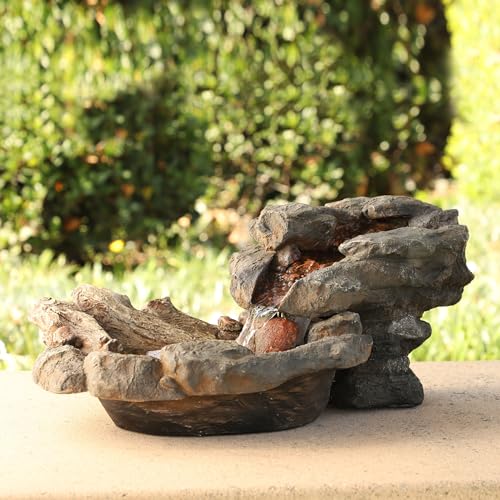 Alpine-Corporation-20-Long-IndoorOutdoor-River-Rock-Waterfall-Tabletop-Fountain-with-LED-Lights Alpine Corporation 20 Long IndoorOutdoor River Rock Waterfall Tabletop Fountain with LED Lights