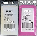 PhotoChromic Pigment changes colors when exposed to Sunlight or UV light, and reverts to its original color when sunlight is blocked. (5g, Red)