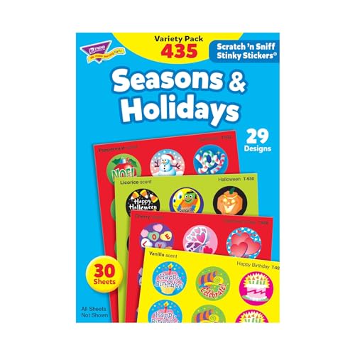 Trend Enterprises: Seasons & Holidays, Scented Scratch 'N Sniff Stinky Stickers, Fun for Rewards, Incentives, Crafts and as Collectibles, 29 Different...