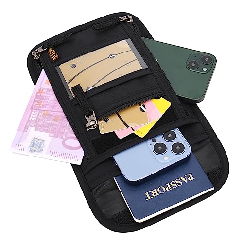 Image of Neck Wallet Lightweight RFID Blocking Waterproof Travel Pouch Passport Wallets for Women Men