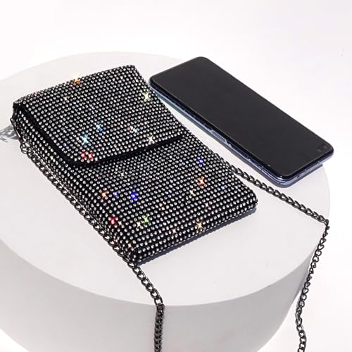 Image of Women's Crossbody Evening Bag Glitter Rhinestone Purse Sparkly Small Handbag