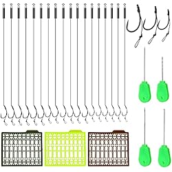 Comprar Accesorios Carpfishing QINERSAW 18 PCS Aparejos de Pesca Carpas 19 * 10 mm 16 * 7 mm 14 * 7 mm Carp Rig Rig Barbless Carp Fishing Hook Carp Fishing Hair Rig para Pesca de Carpa Ganchos de Pesca de Carpa