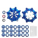 QuickYen ゴルフシューズ スパイク (Soft spikes) 24個入 スパイク ゴルフ 鋲 交換用 ゴルフシューズ スパイク鋲 滑り止め 簡単脱着 収納ケース付き (ブルー) [並行輸入品]