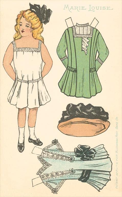 Cut-out Paper Doll, Little Girl, Marie Louise - Vintage Image