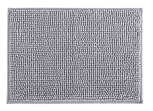 Tapete De Banheiro Microfibra Bolinha Antiderrapante 40x60cm Extra Macio (Cinza)