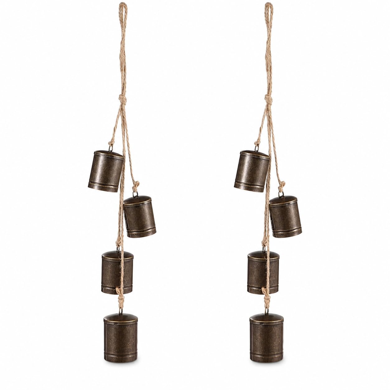 2 Pcs Rustic Hanging Bells, Vintage Metal Cow Bells for Decoration