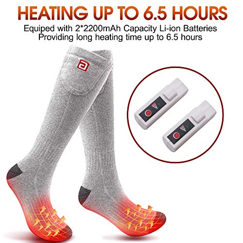 Svpro Heated Socks For Men Rechargeable Electric Battery Powered Comfortable Thermal Socks Cold Weather Socks Women Warm Winter Socks For Sport Outdoor Camping Hiking Skiing Fishing Cycling #TOP4
