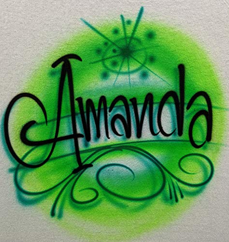 Airbrush Green Swirls, Name Design T Shirt3
