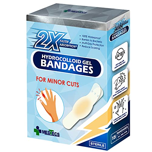 Hydrocolloid Gel Bandages 15 Ct, LongLasting For First