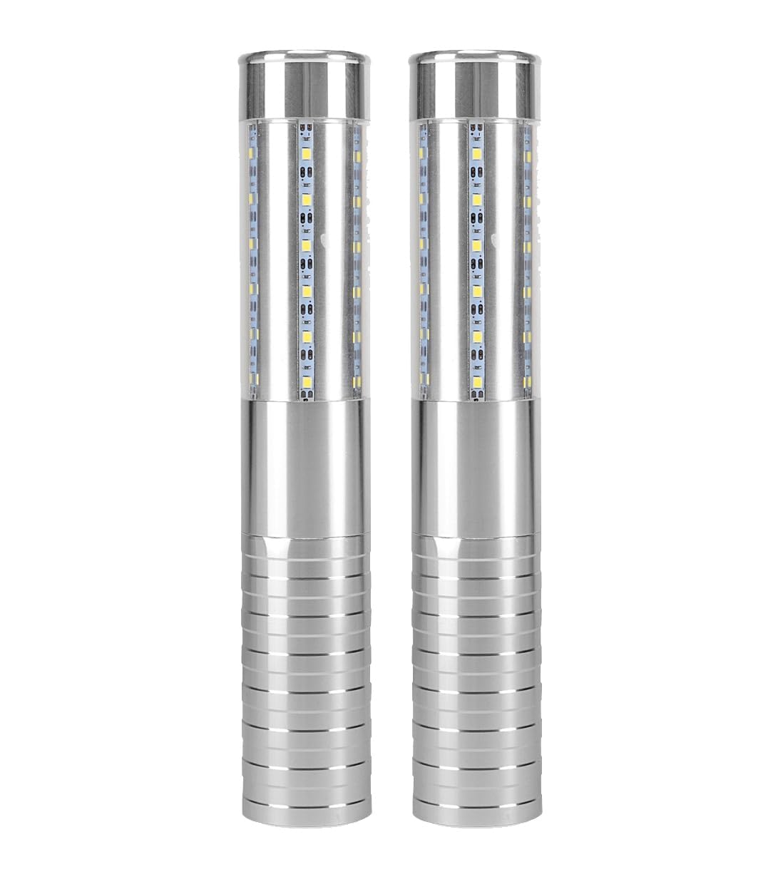 LED stroboscopici per servizio di bottiglie, luce ricaricabile, luce a mano, lampada luminosa a LED fluorescente per discoteche, karaoke, matrimoni, feste, forniture di attività (Argento). 2 pezzi.