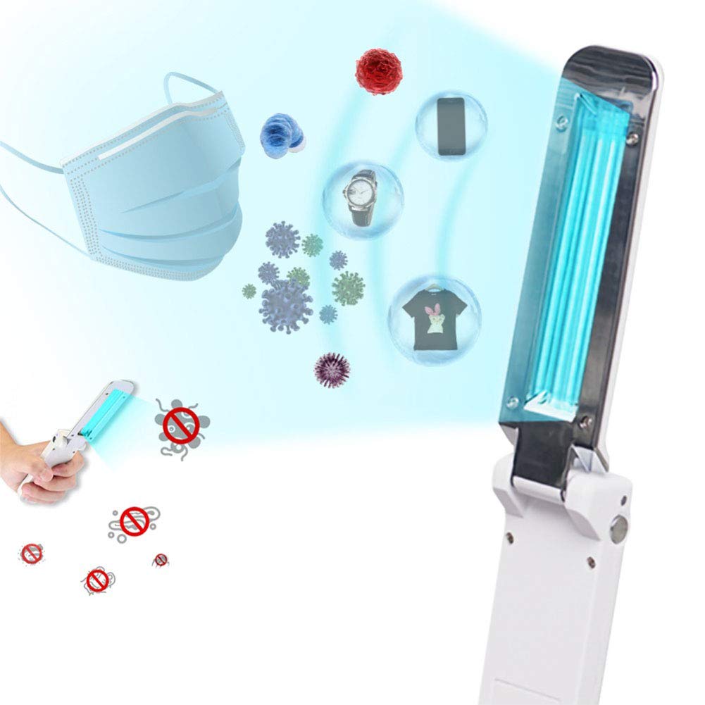 Luce Sterilizzante Uv, Lampada Ultravioletta di Disinfezione Uv Lampada Germicida Portatile Uvc Luce di Sterilizzazione Germicida Pieghevole per Viaggi D'affari in Hotel Domestici,125x35x25mm
