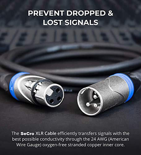 Image of SeCro Premier Series (3 Pin) Microphone Cable - XLR Male to Female - 100% Pure Oxygen-Free Copper Wire - Premium Professional Grade (3 Meter)