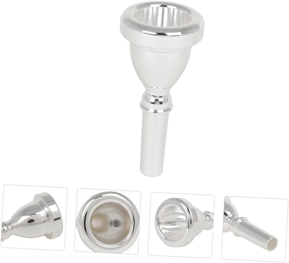 Cnc Silver Plated 14Mm Tuba Mouthpiece Replacement Accessory for Precise Tone Production Ideal for Marching Bands and Beginners