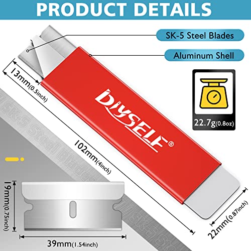 Image of DIYSELF 4 Pack Box Cutters, All-Metal Utility Knife with Quick-Slide Blade