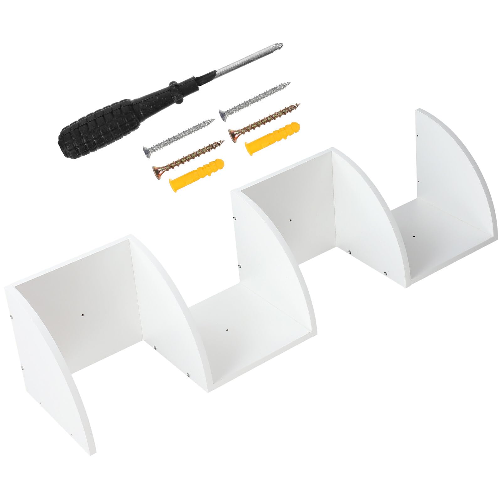 Support mural d'angle multifonctionnel en bois et étagère déco murale blanche