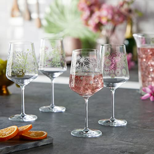 Foto von Ritzenhoff SOMMERTAU Aperitifglas-Set #2, 4 Gläser aus Kristallglas, 544 ml, spülmaschinengeeignet, in Geschenkverpackung, Grün, Weiß, Lila, 6041002