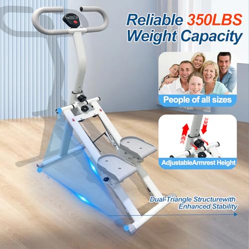 Image of Stair Stepper for Home Gym,2.0 Stair Climber with 3-Level Adjustable Resistance&2 Incline,Extra-Wide Non-Slip Pedals