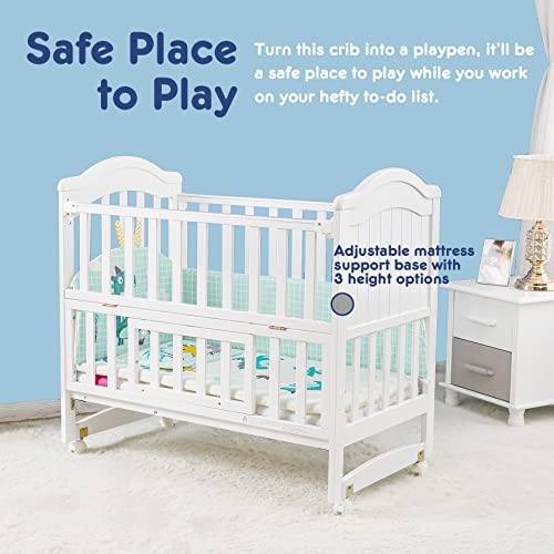 Harppa Portable Mini Crib 6-In-1 Convertible (Mattress + Mosquito Net Included), Baby Bassinet Bedside Sleeper Bed Fits For Newborn Infants To Toddlers, White #TOP3