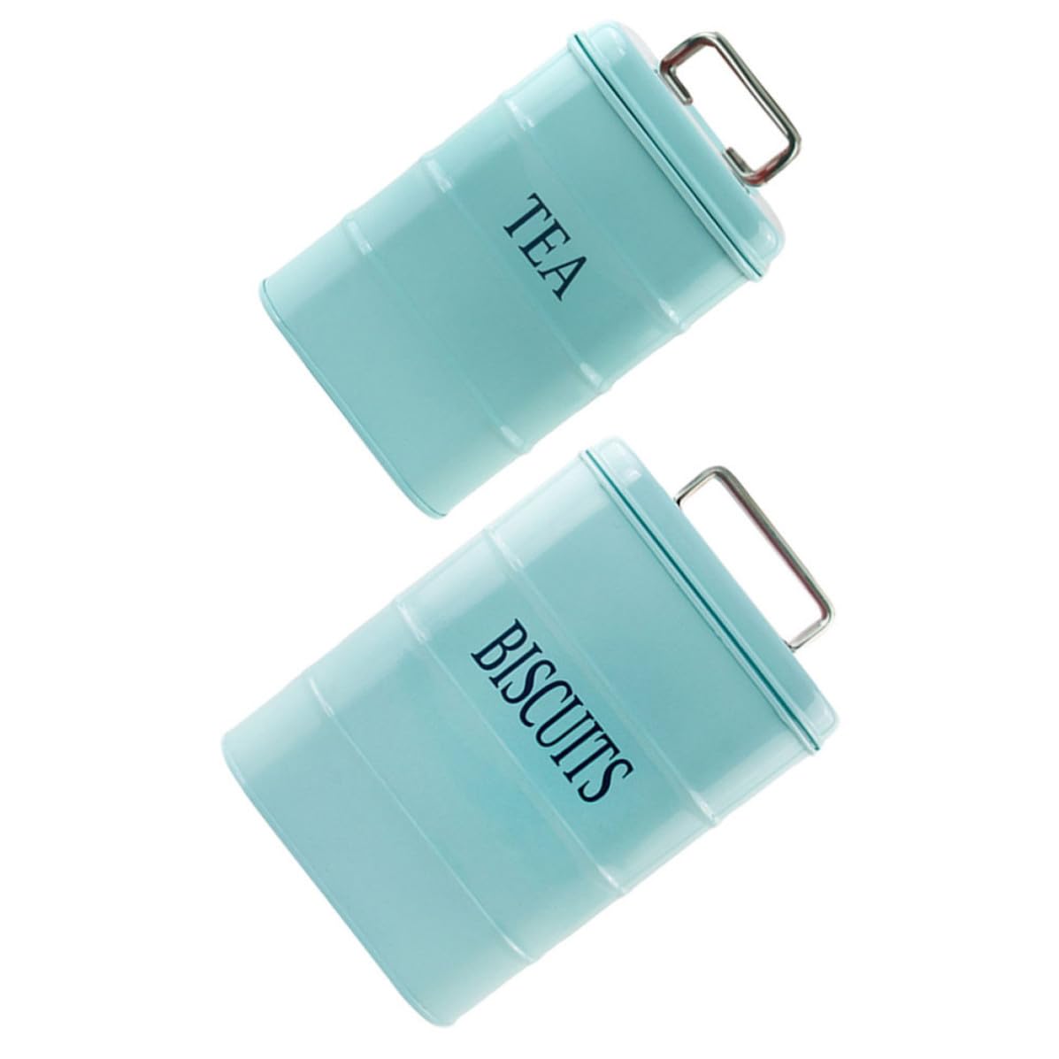 Set di Contenitori Ermetici in Ferro Zincato da 1,3l e 3,2l Coperchio Sigillante, Design Decorativo e Facile da Pulire per Conservare Tè e Snack in Cucina