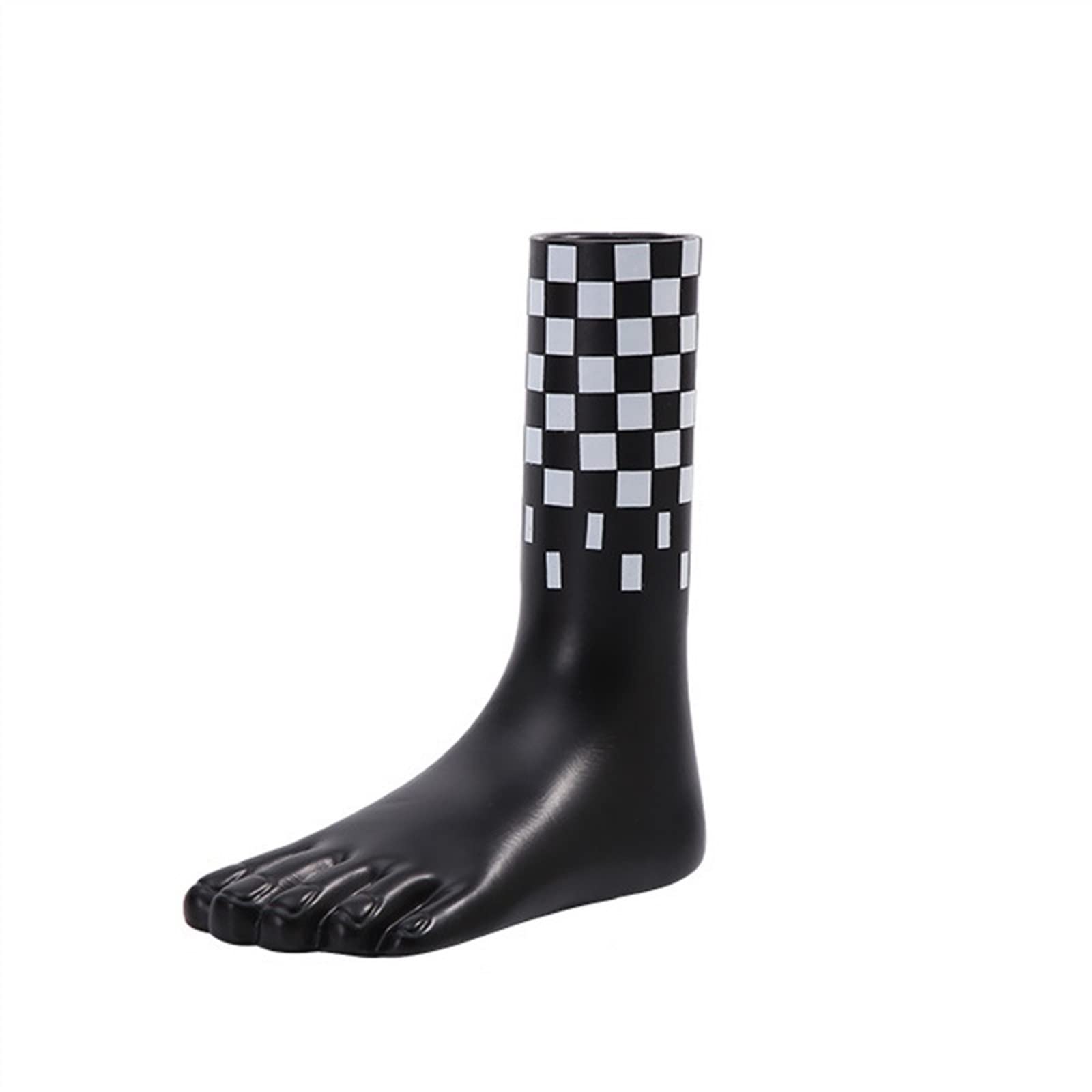 Centerpiece Vases Flower Vase Left Foot Plaid Resin Arrangement Accessories Creative Home Decoration Living Room Ornaments(Black)