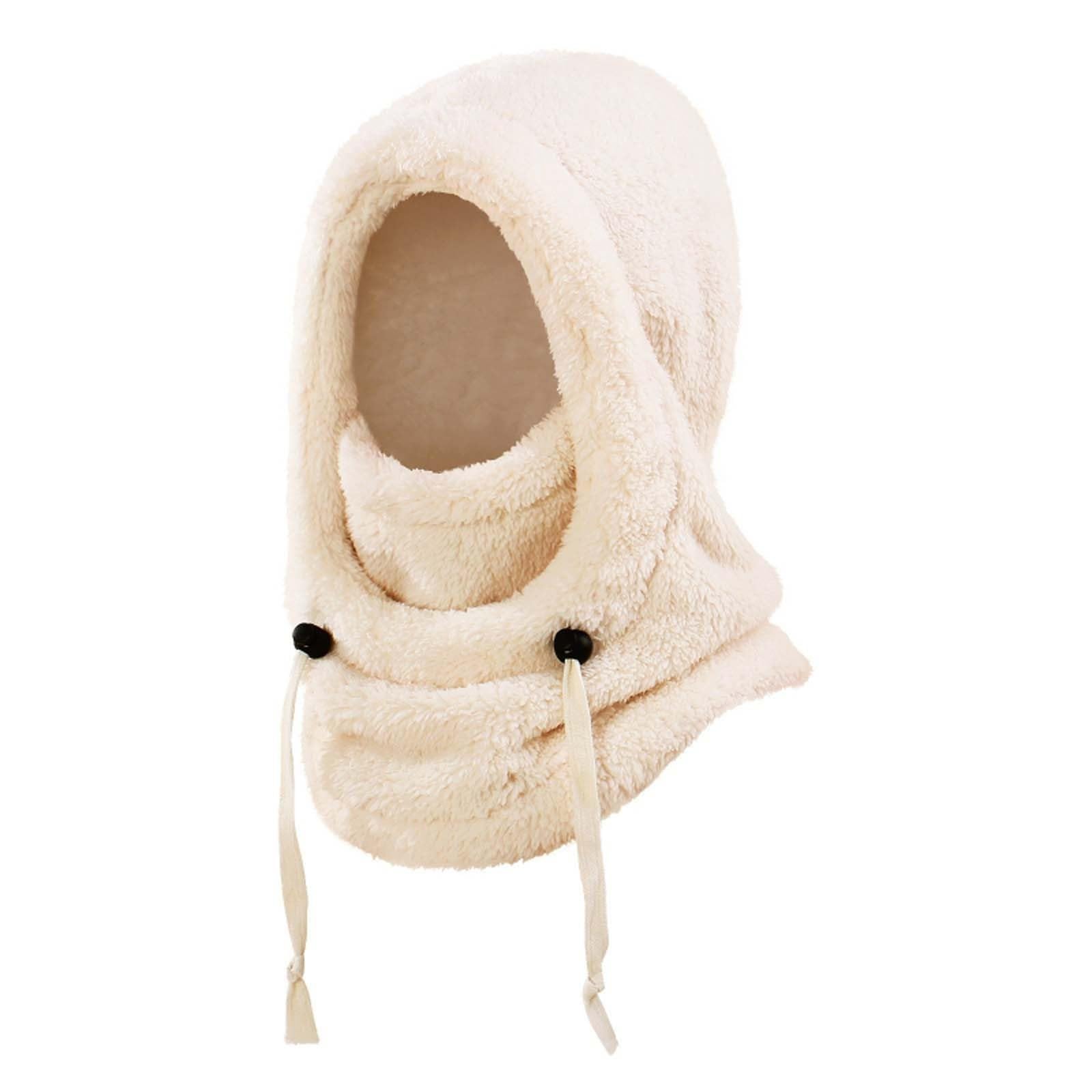 Cagoule Femme Homme Hiver Masque Ski Bonnet de tempête Hiver Capuche Polaire Thermique Capuche Amovible Femme pour Sports de Plein Air