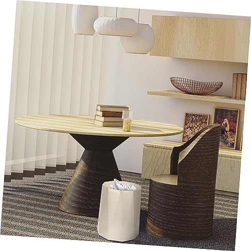 Papelera rectangular de plástico dorada para oficina y hogar miniatura 2