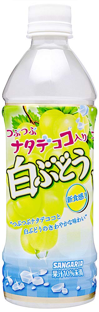 Amazon | サンガリア つぶつぶナタデココ入り白ぶどう 500ml×24本 