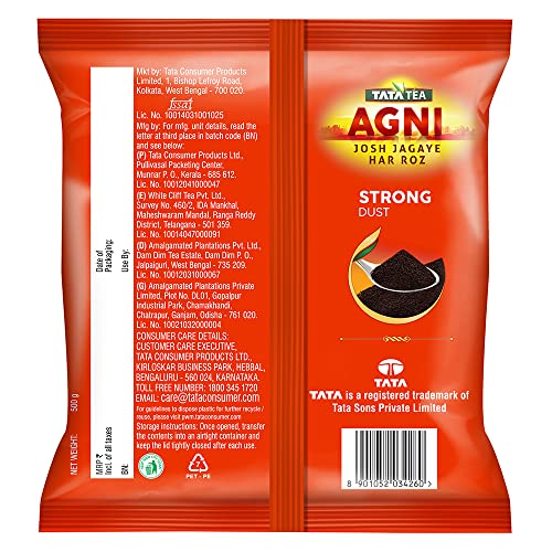Image of TATA TEA AGNI | Strong Chai | Dust Tea | Black Tea | - 500 Gm